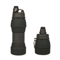Leak-Proof Collapsible Water Bottle with Twist Cap - BPA-Free, Safe for Gym, Camping, School, and Travel - Black
