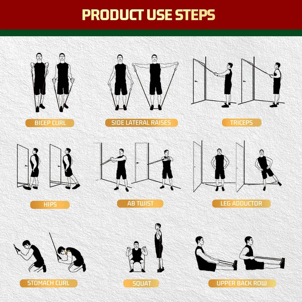 Professional Resistance Bands for Strength Training - Exercise Bands with Handles for Home Workouts for Men and Women