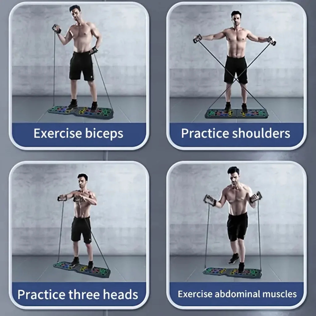 Multifunctional Folding Push-Up Board for Home and Gym Use - Portable Exercise Equipment for Chest and Back Strength Training