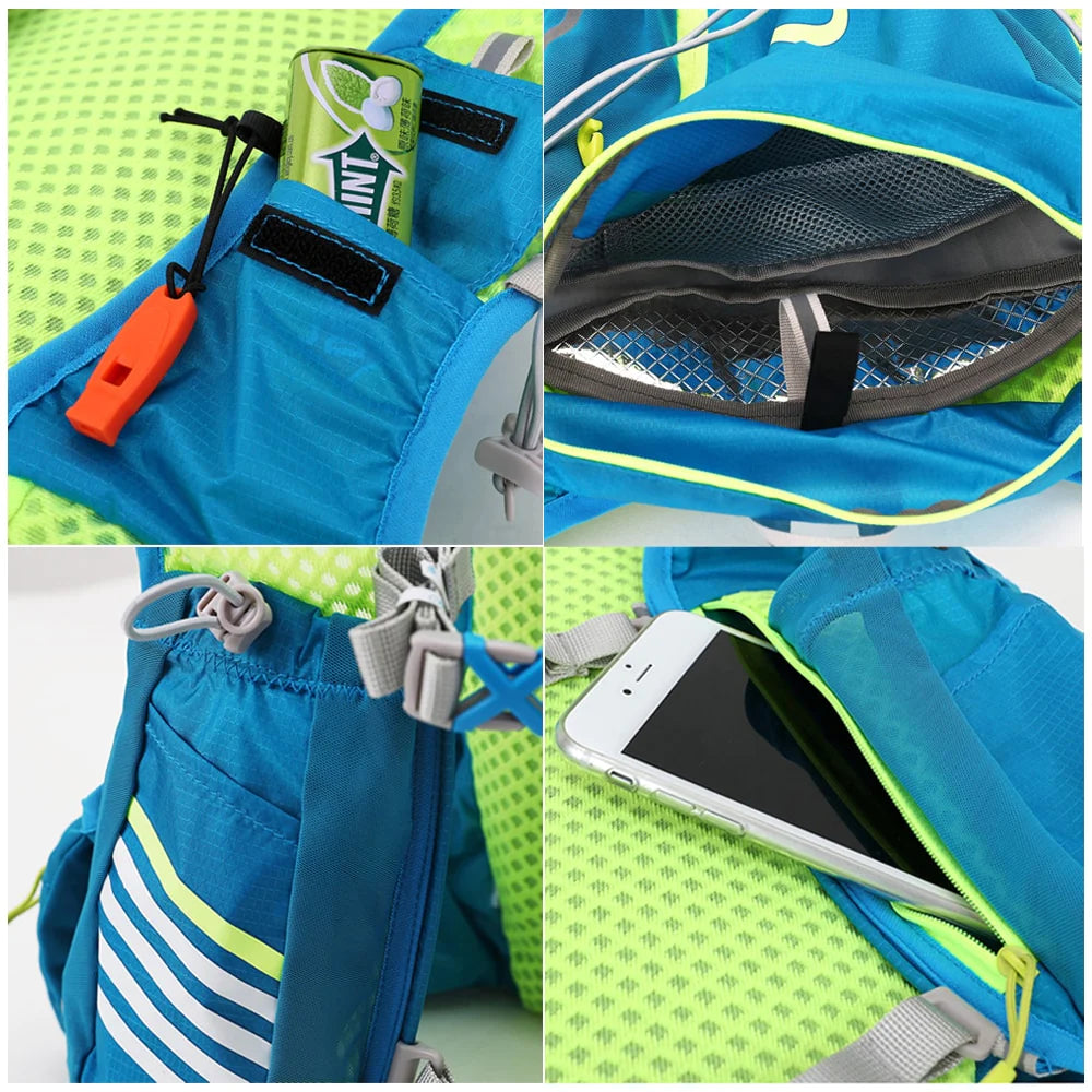 8L Hydration Vest Backpack for Men and Women - Outdoor Sports, Trail Running, Jogging, and Hiking with Water Bag and Flask Options