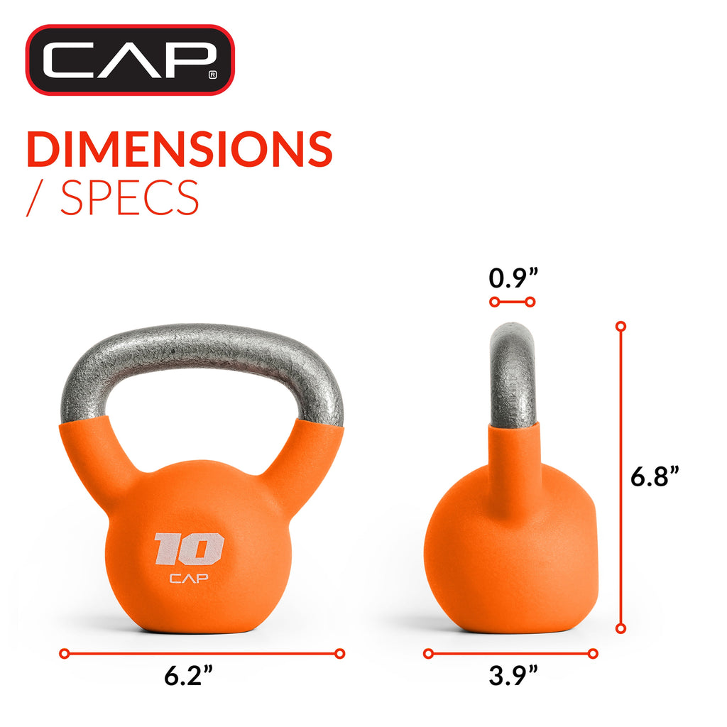 2-Pack 10 lb Neoprene Coated Kettlebells in Orange