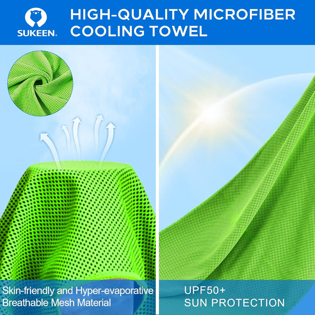Stay Cool Anywhere: 4 Pack of Premium Microfiber Cooling Towels (40" x 12") - Perfect for Yoga, Sports, Gym, and Outdoor Activities!