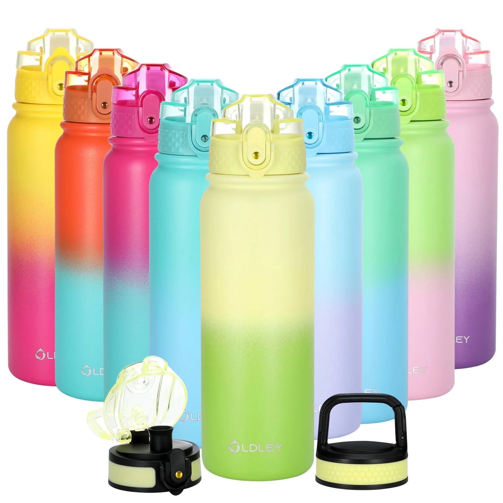 20 oz Insulated Water Bottle with Triple Lid - Leakproof and Durable Design