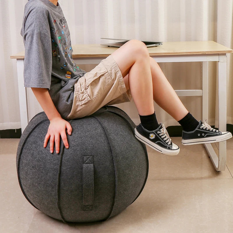 Linen Yoga Ball Cover and 65Cm Yoga Ball with Pump for Home Gym, Pilates, and Fitness Training