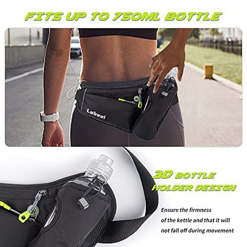 Professional Running Belt with Water Bottle Holder and Phone Pouch