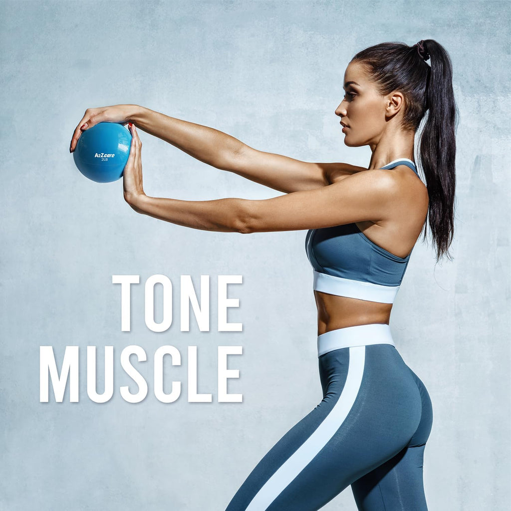 Weighted Toning Exercise Ball - Soft Medicine Ball for Pilates, Yoga, Physical Therapy, and Fitness