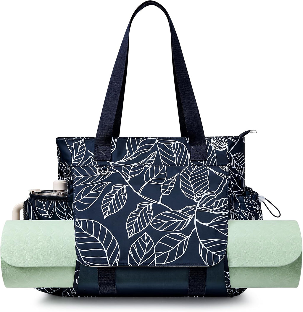WLLWOO Women's Thick Yoga Mat Bag - Breathable Mesh Tote with Wet Pocket
