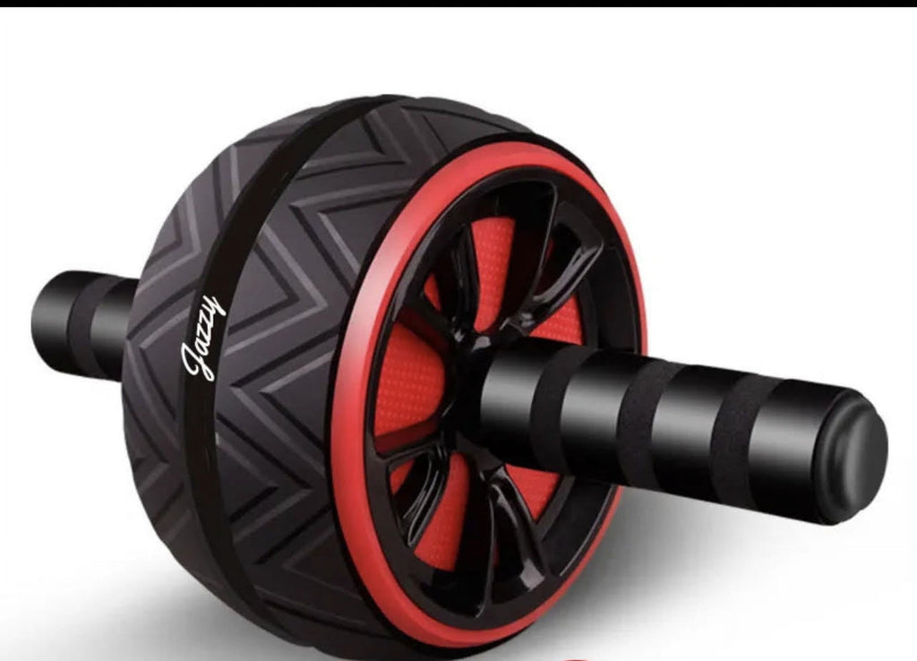 17-in-1 Ab Roller Wheel Workout Kit with Resistance Bands, Knee Mat, Jump Rope, and Push-Up Bar for Core Strength Training at Home and Gym - Unisex Black