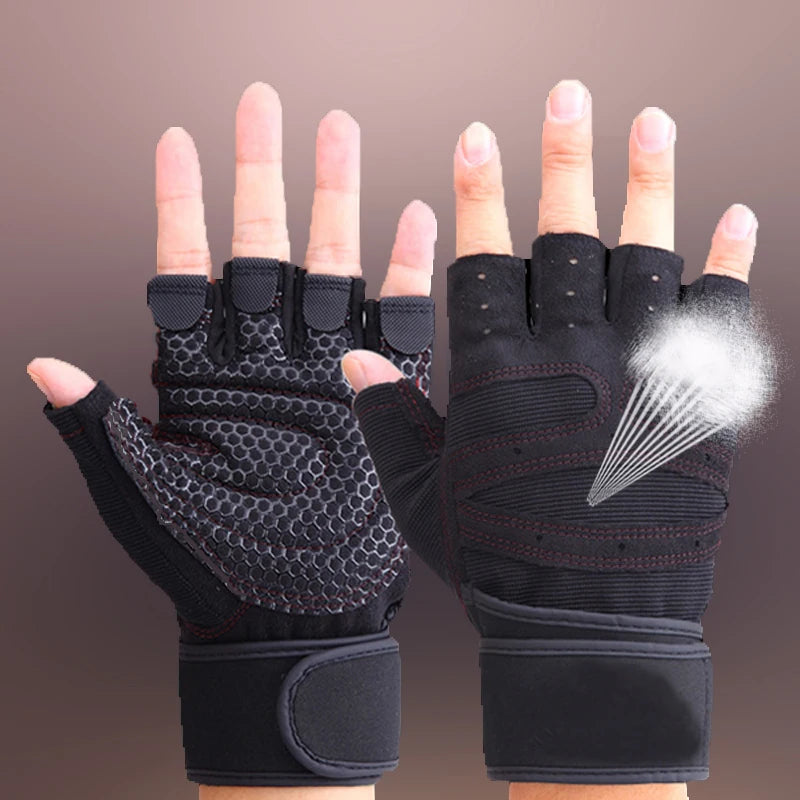 Versatile Half Finger Weightlifting Gloves for Men and Women - Ideal for Gym Training, Bodybuilding, and Outdoor Sports