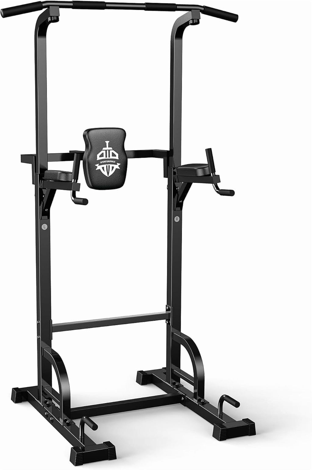 Sportsroyals Adjustable Power Tower - 400 lbs Maximum Weight Capacity, Dip Station, Pull-Up Bar, Power Rack, and Push-Up Resistance Band for Home Gym