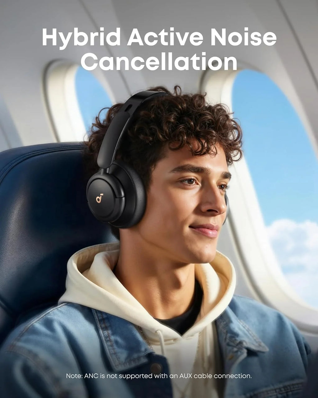 Q30 Hybrid Active Noise Cancelling Headphones with 50 Hours Playtime, High-Resolution Audio, Custom Equalizer, and Bluetooth Multipoint Connectivity