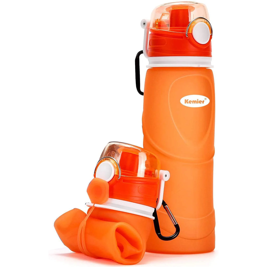 Collapsible Silicone Water Bottle - 750ml, Medical Grade, BPA-Free, Roll-Up Design, 26oz, Leak-Proof, Foldable for Sports and Outdoor Use