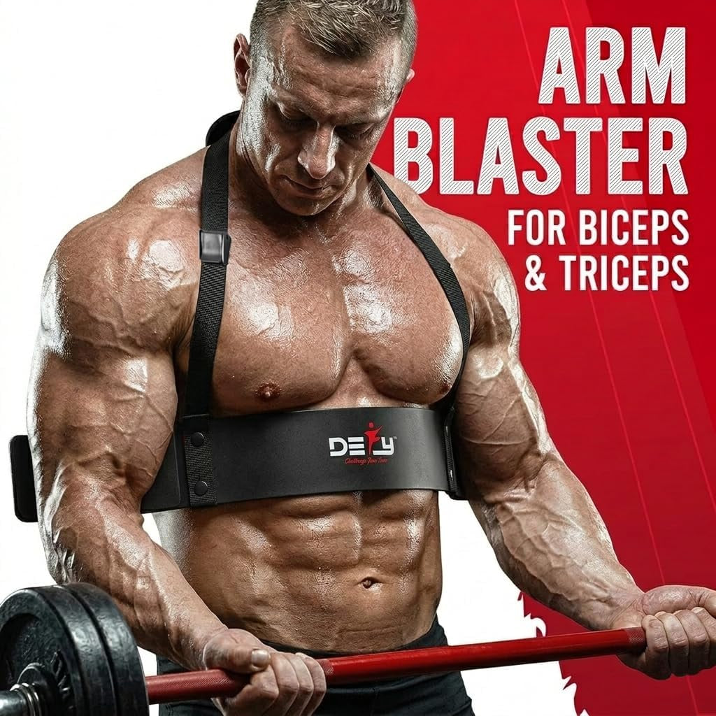 DEFY Adjustable Arm Blaster for Biceps and Triceps with Durable 7mm Aluminum Plate and Neck Pad for Strength Training and Bodybuilding Isolation Curl Machine
