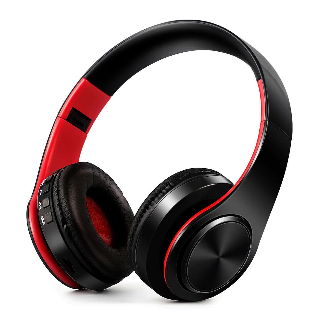 Bluetooth Wireless Stereo Headphones with Foldable Design, Integrated Microphone, and Sport Features for MP3 Players