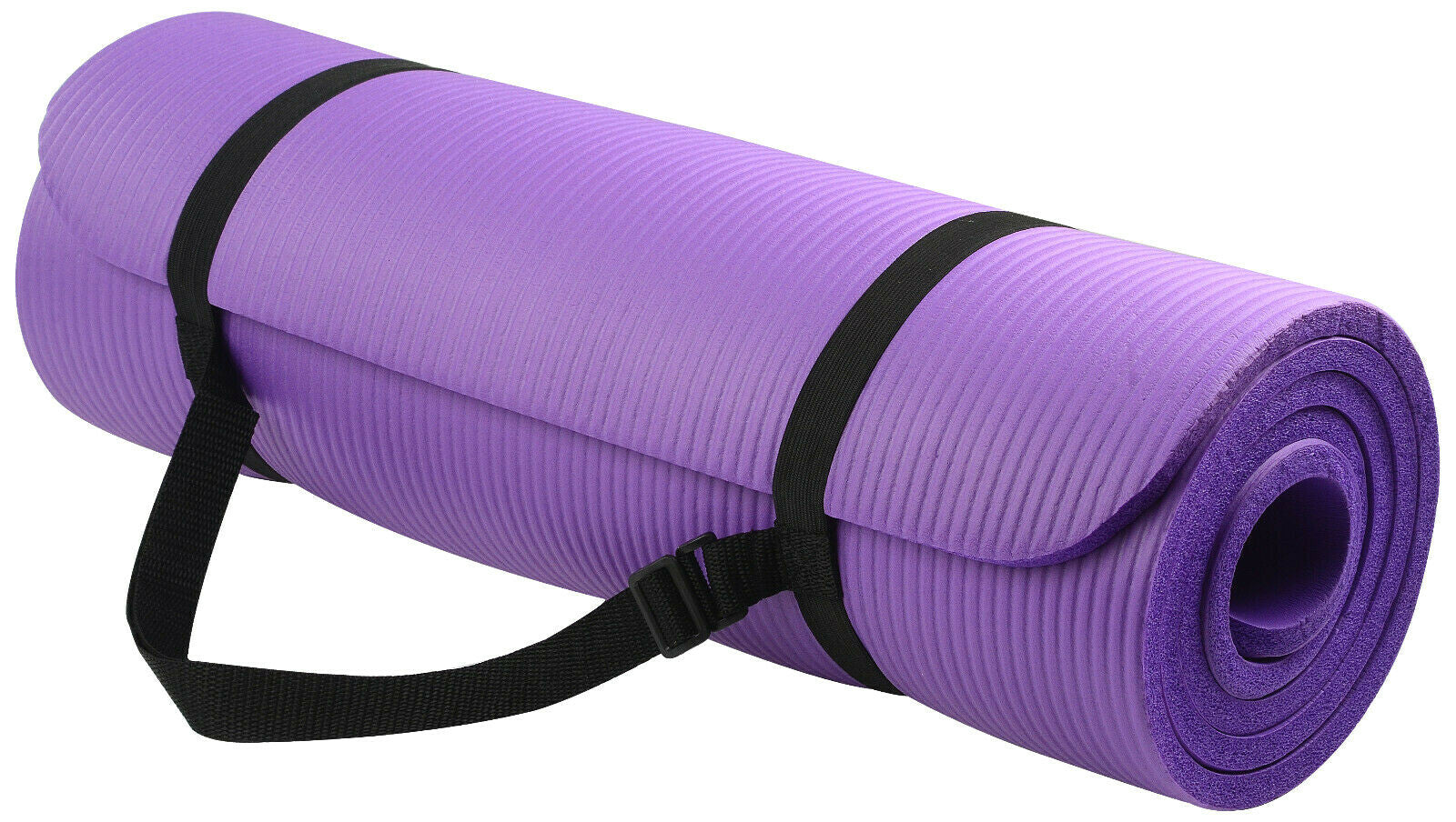 Premium 10mm Extra Thick NBR Yoga and Pilates Mat with Carry Bag and Strap - 72" x 24"