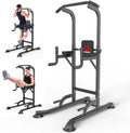 Adjustable Power Tower Dip Station with Pull-Up Bar for Home Gym - 660LB Capacity Strength Training Equipment