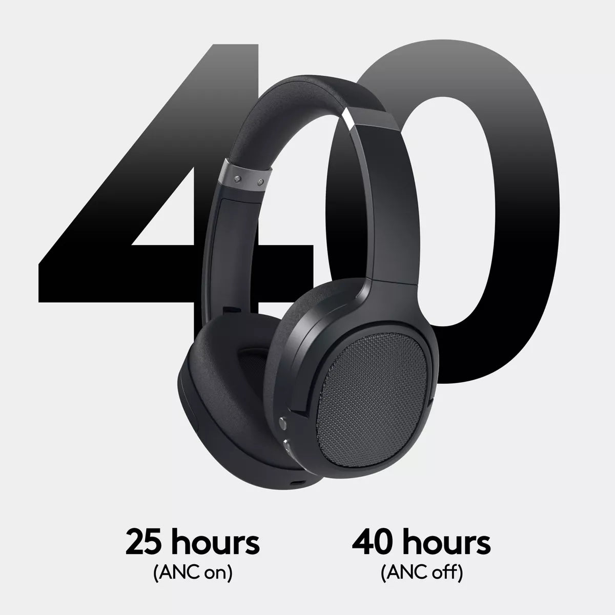 Active Noise Cancelling Bluetooth Wireless Over-Ear Headphones with Detachable Cable - Heyday