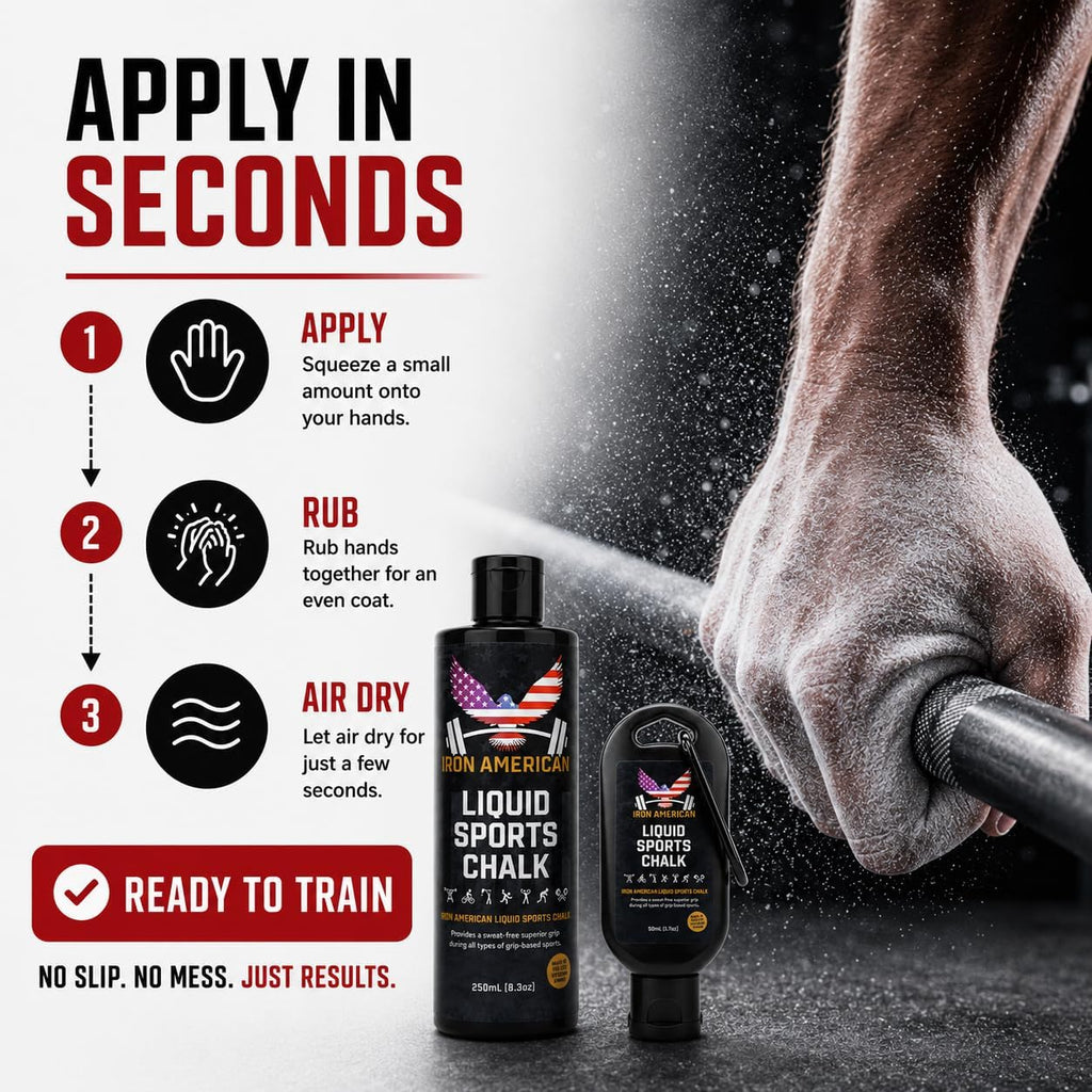 Liquid Chalk - No-Mess Long-Lasting Grip Chalk for Weightlifting, Gymnastics, Rock Climbing, and Fitness Training - Advanced Hand Chalk for Gym