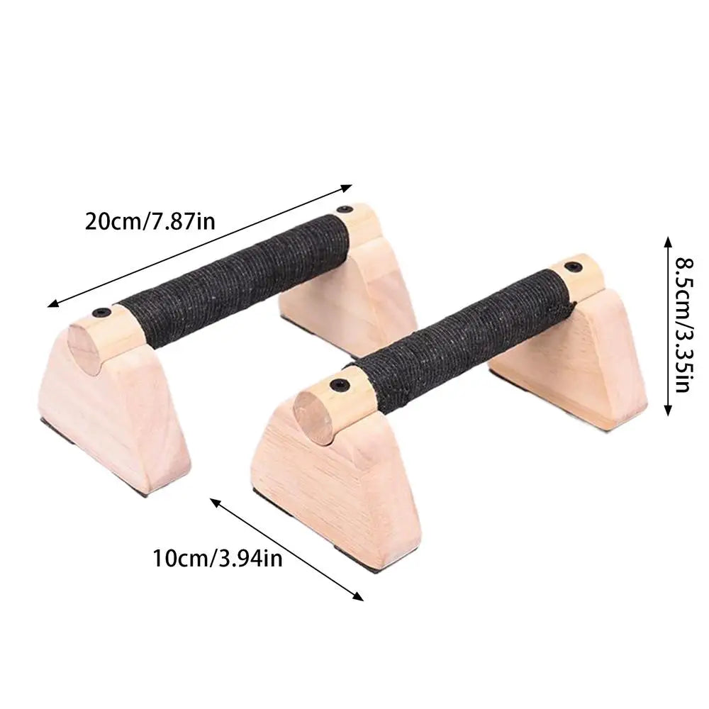 20cm Wooden Parallettes Push-Up Bars - Set of 2, Non-Slip Base Calisthenics Equipment for Home Fitness and Strength Training for Men and Women