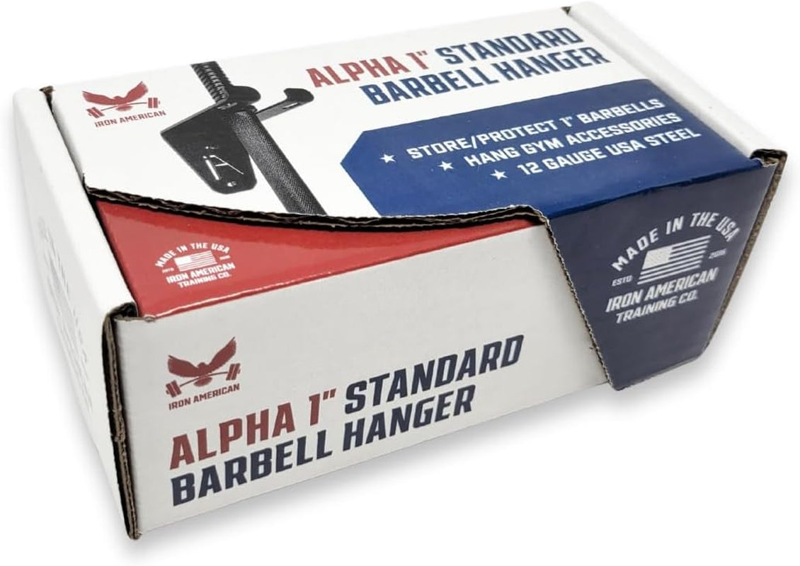 Alpha Barbell Wall Mount Storage System - 100+ Pound Capacity Multi-Purpose Holder for Standard Olympic Barbells - Dimensions: 4.25 x 6.75 x 7.25 Inches - Includes Hardware