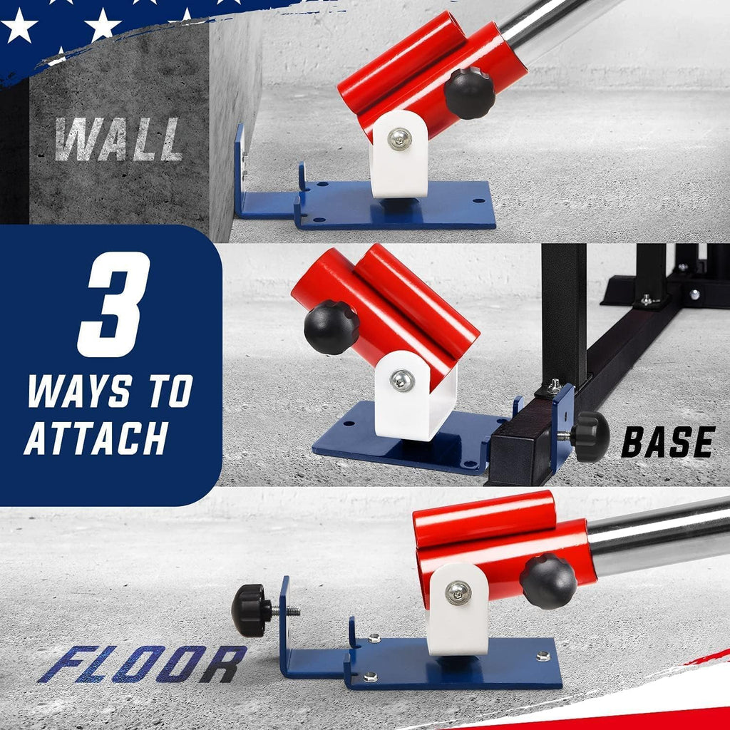 Adjustable T-Bar Row Attachment with Textured Rubber Handles for Exercise Machines