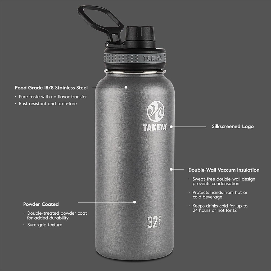 Original 40 oz Vacuum Insulated Stainless Steel Water Bottle - Leakproof BPA-Free Spout Lid - 24-Hour Cold and 12-Hour Hot Retention - Double-Wall Construction - Perfect for Active Lifestyles, White