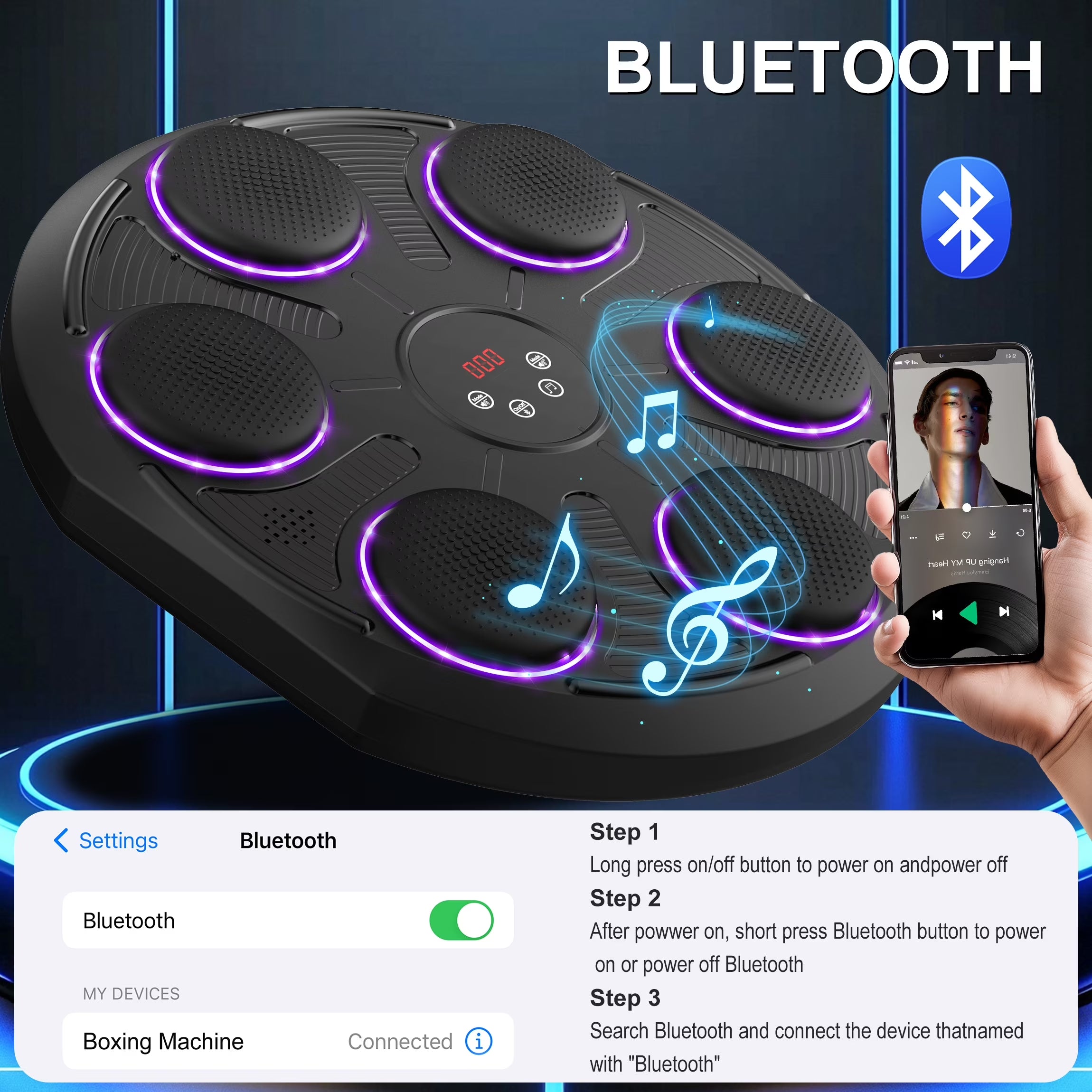 Professional Music Boxing Machine with Gloves - Adult Workout Punching Equipment