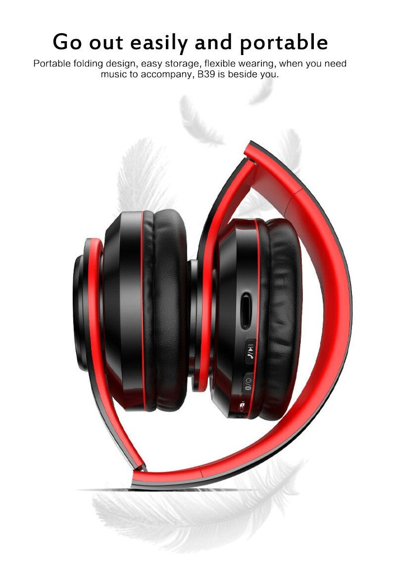 Premium Wireless Bluetooth Headphones with Super Bass, Foldable Design, and Integrated Microphone