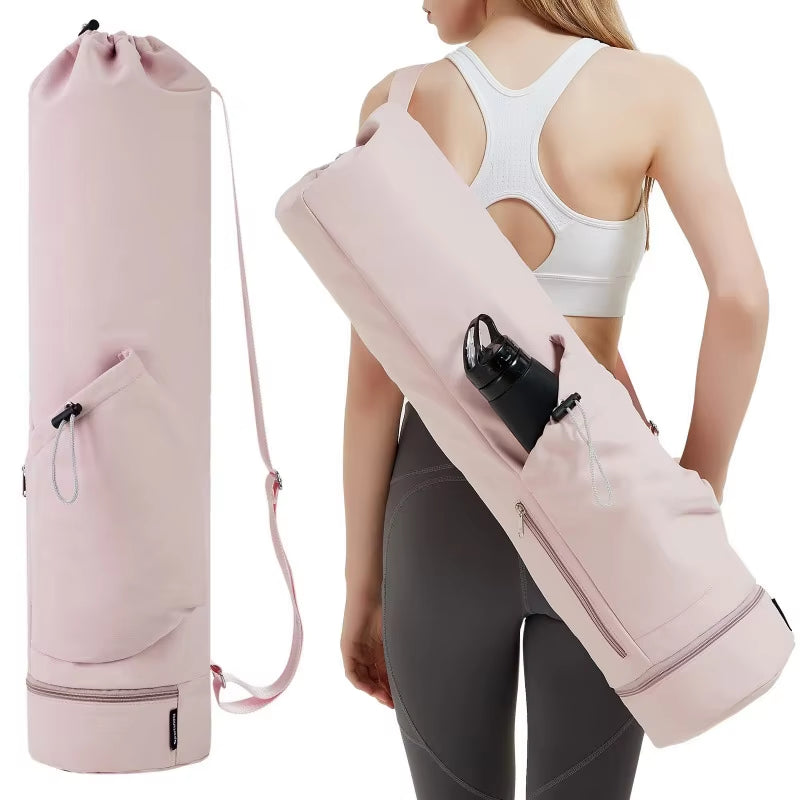 Versatile Yoga Mat Carrier with Water Bottle Pocket and Wet Storage for Gym, Pilates, and Fitness