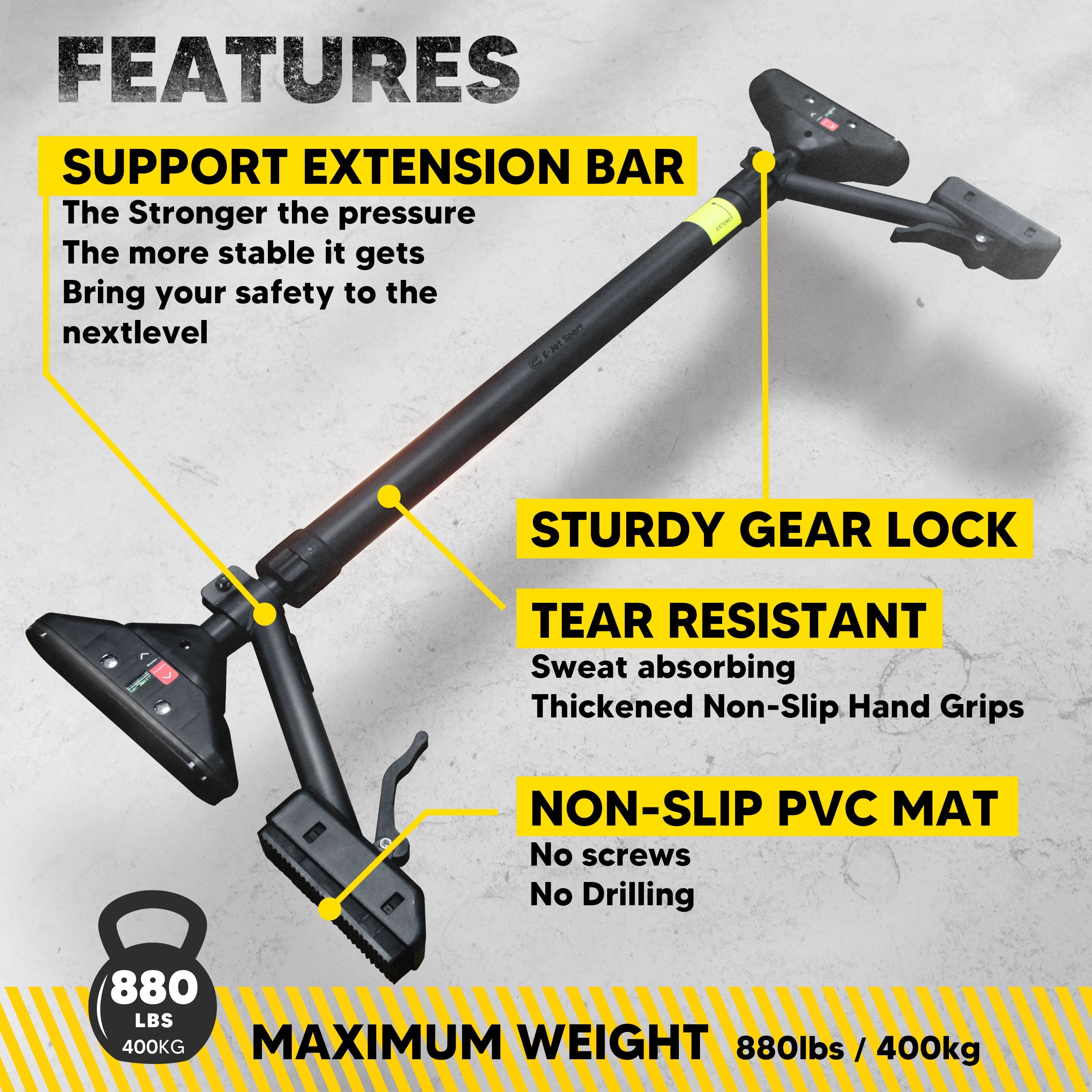 Pull-Up and Chin-Up Bar for Upper Body Strength Training, Dual-Support Fitness Equipment
