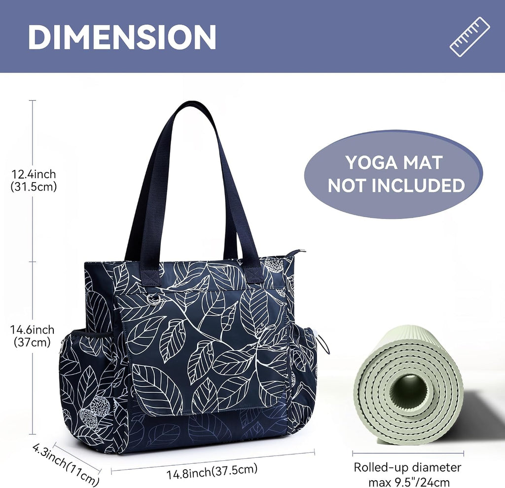 WLLWOO Women's Thick Yoga Mat Bag - Breathable Mesh Tote with Wet Pocket