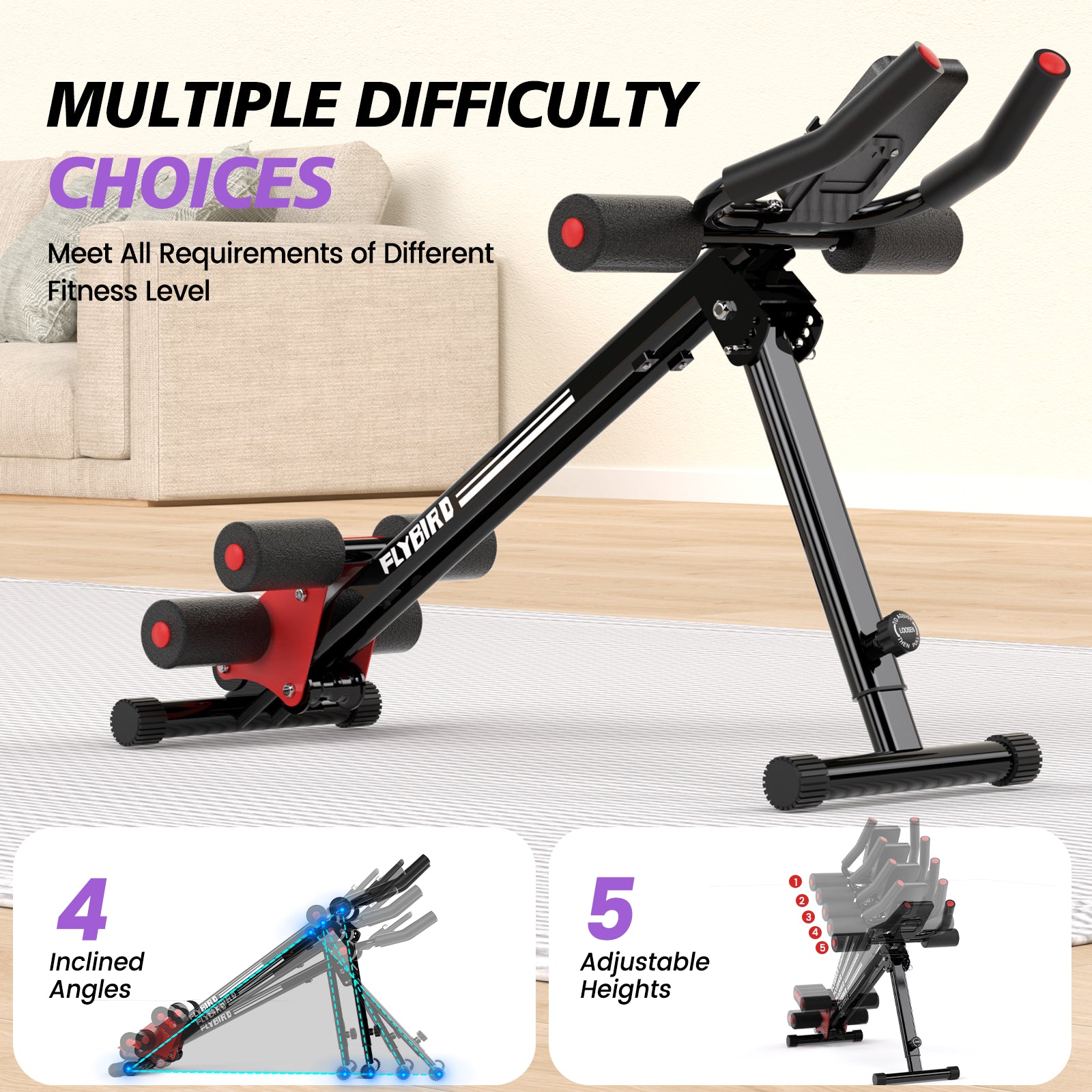 Adjustable Full Body Strength Training Equipment with Foldable Waist Trainer and 330 lb Capacity