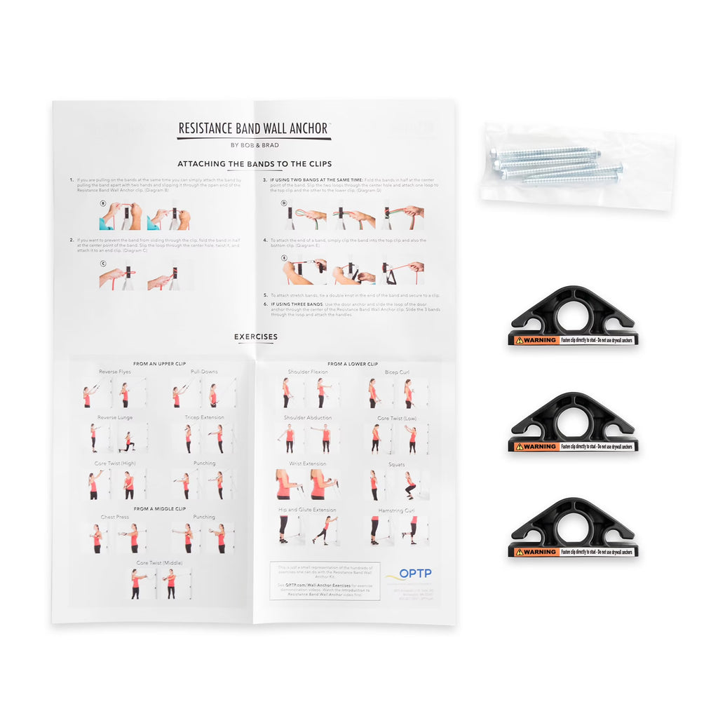 Resistance Band Wall Anchor Set by Bob and Brad - Wall-Mounted Anchors for Home Resistance Training, Strength Training, Fitness, and Physical Therapy - Made in the USA