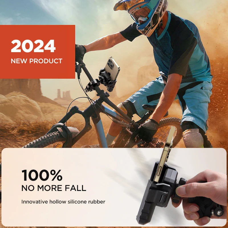Joyroom 360° Rotatable Bike and Motorcycle Phone Mount for 4.7-7.0” Devices, Compatible with Electric Scooters, Mountain, and Dirt Bikes