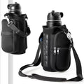 Magnetic Water Bottle Holder with Phone Pocket and Shoulder Strap - Features 6 Built-In Magnets