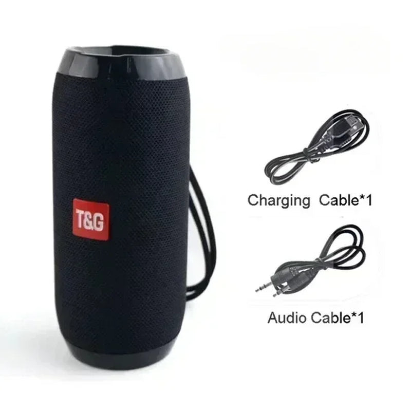 Wireless Portable Bluetooth Speaker with Subwoofer, Waterproof Outdoor Stereo Surround Sound and FM Radio Support