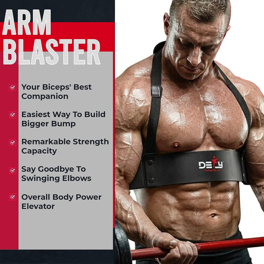 DEFY Adjustable Arm Blaster for Biceps and Triceps with Durable 7mm Aluminum Plate and Neck Pad for Strength Training and Bodybuilding Isolation Curl Machine