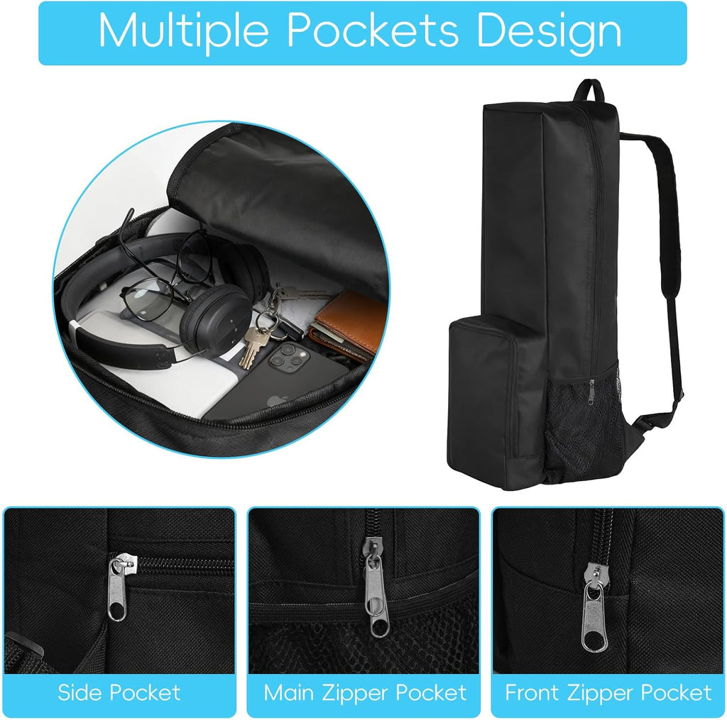 Yoga Mat Carrier Bag with Pockets and Adjustable Strap - Lightweight Waterproof Backpack for Yoga Mats and Accessories for Men and Women (Black)