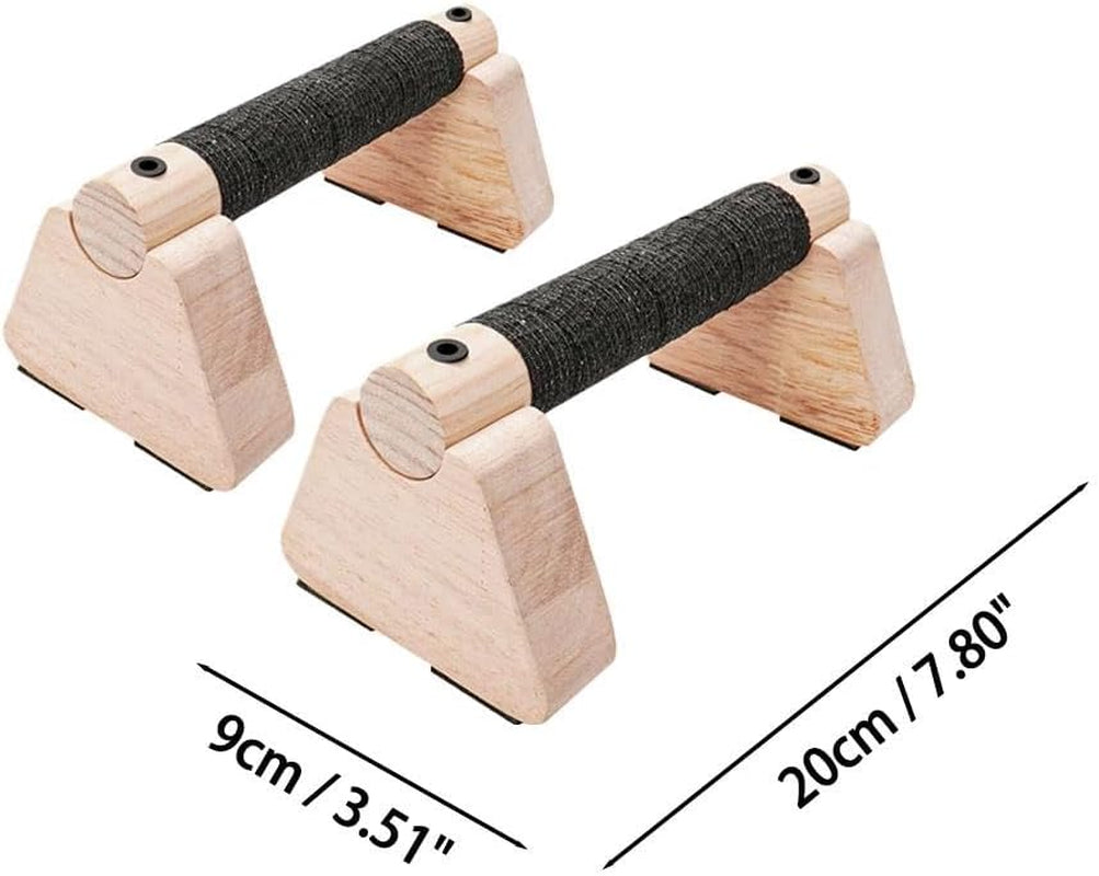 Wooden Push-Up Bars Set (2 PCS) with Non-Slip Base for Home Workouts - Ideal for Calisthenics, Aerobics, and Upper Body Strength Training for All Fitness Levels