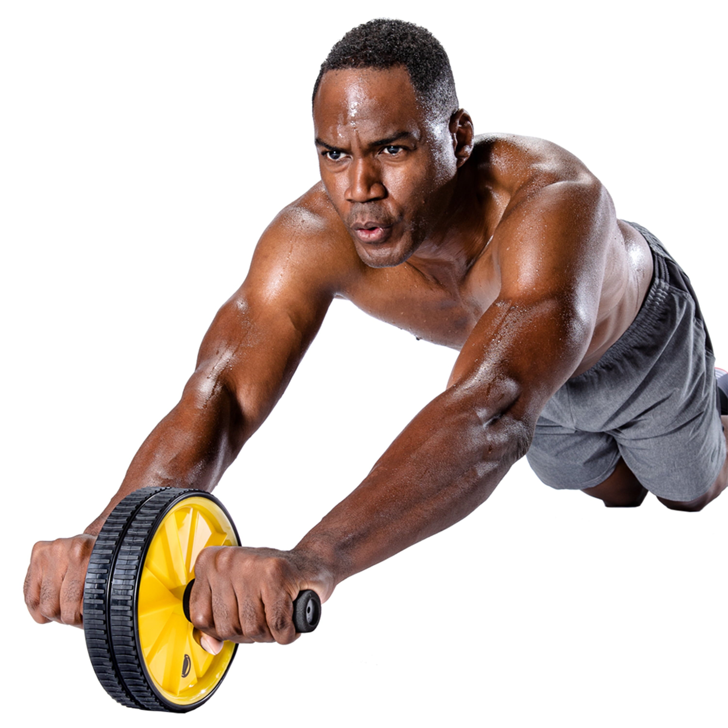 Dual Ab Wheel - 7-Inch Diameter Core Strength Trainer for Abdominal Development