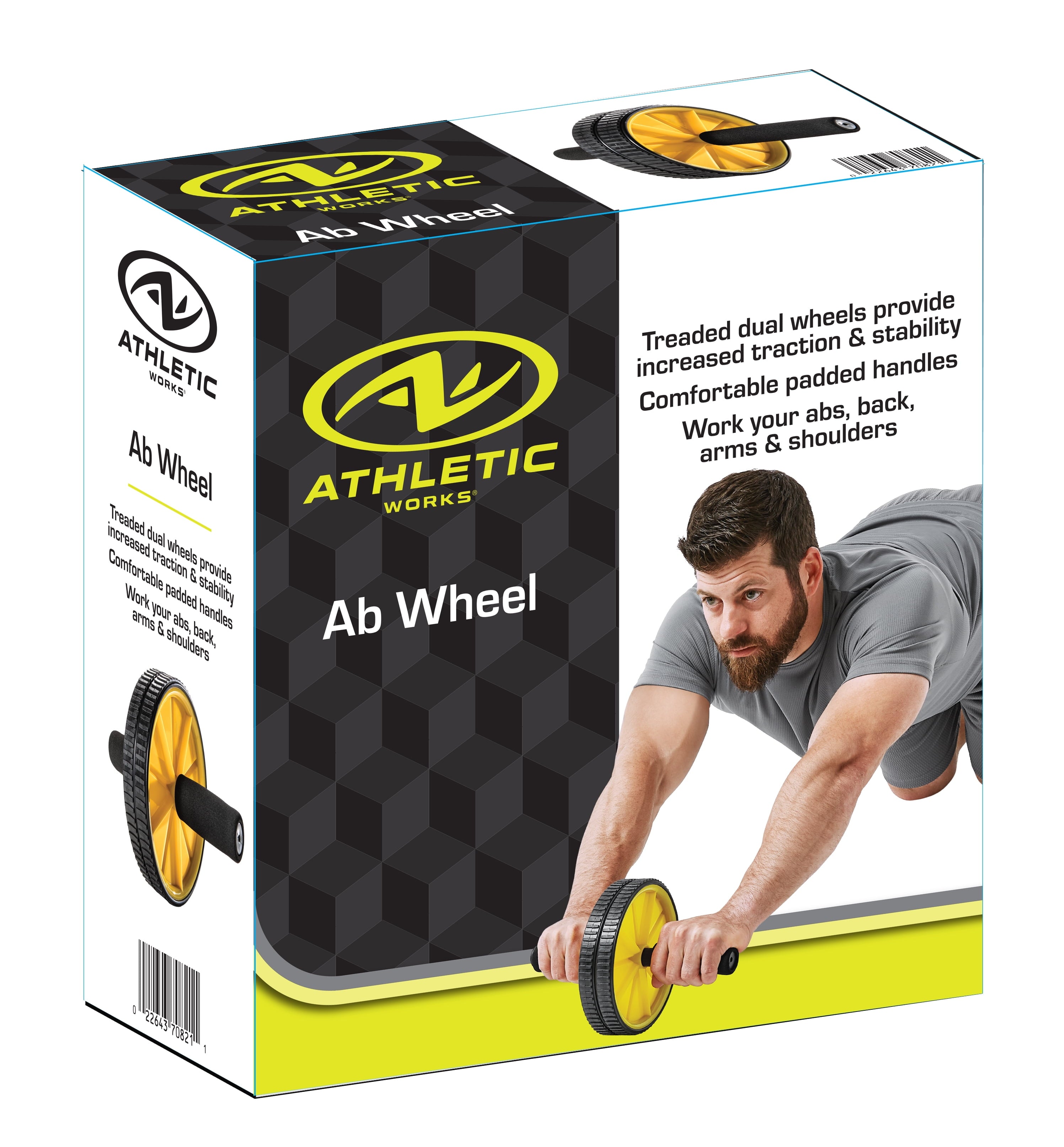 Dual Ab Wheel - 7-Inch Diameter Core Strength Trainer for Abdominal Development