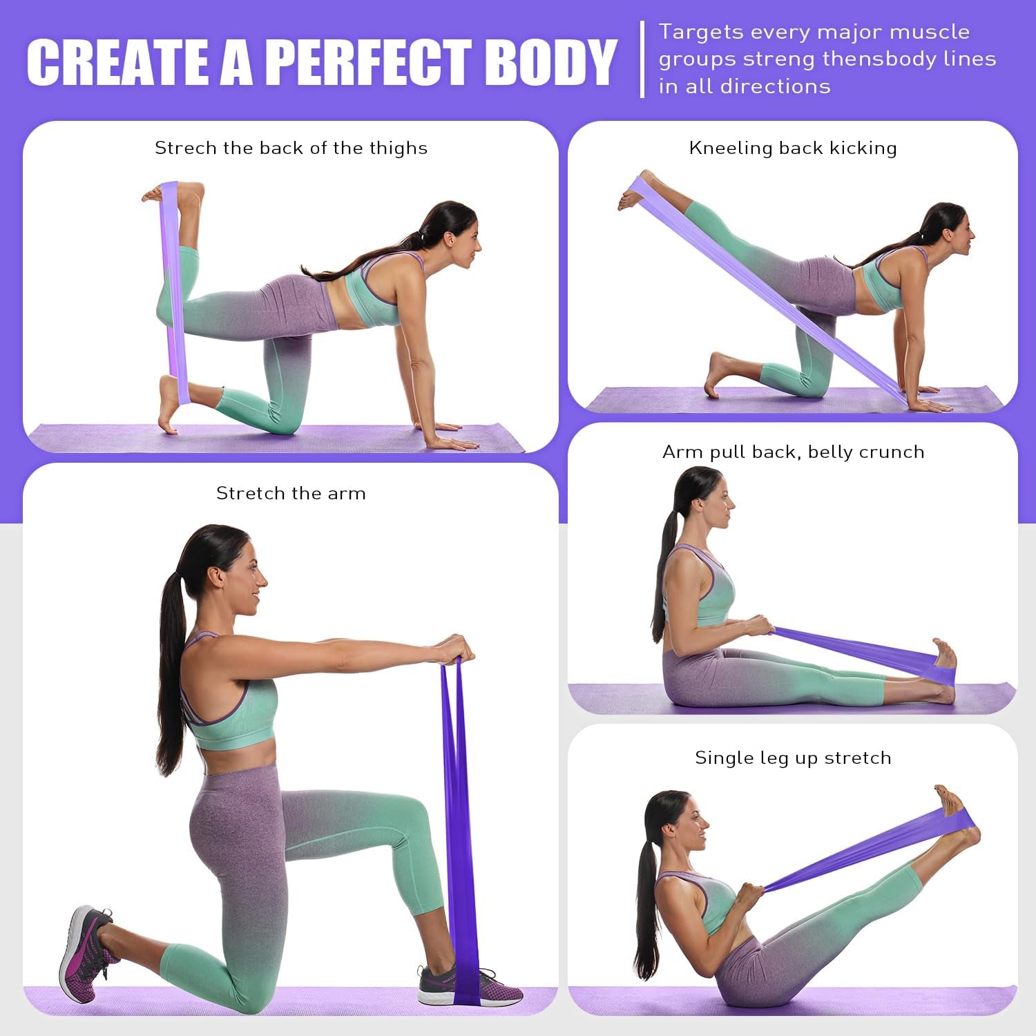 Three-Tier Non-Latex Resistance Bands for Physical Therapy and Yoga - Professional Set for Strength Training, Pilates, and Rehabilitation - TPE Elastic Stretch Bands for Seniors and Women