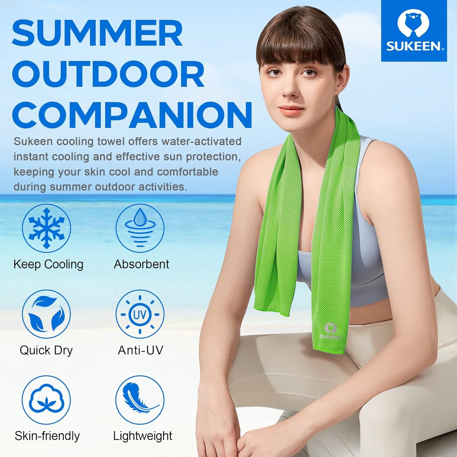 Stay Cool Anywhere: 4 Pack of Premium Microfiber Cooling Towels (40" x 12") - Perfect for Yoga, Sports, Gym, and Outdoor Activities!