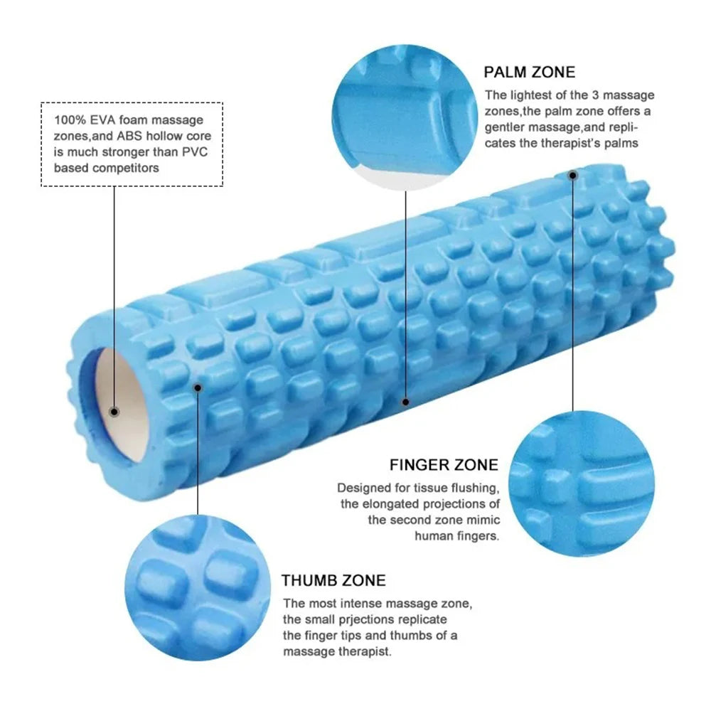 Yoga Foam Roller for Myofascial Release and Muscle Relaxation - Available in 26cm and 33cm Sizes
