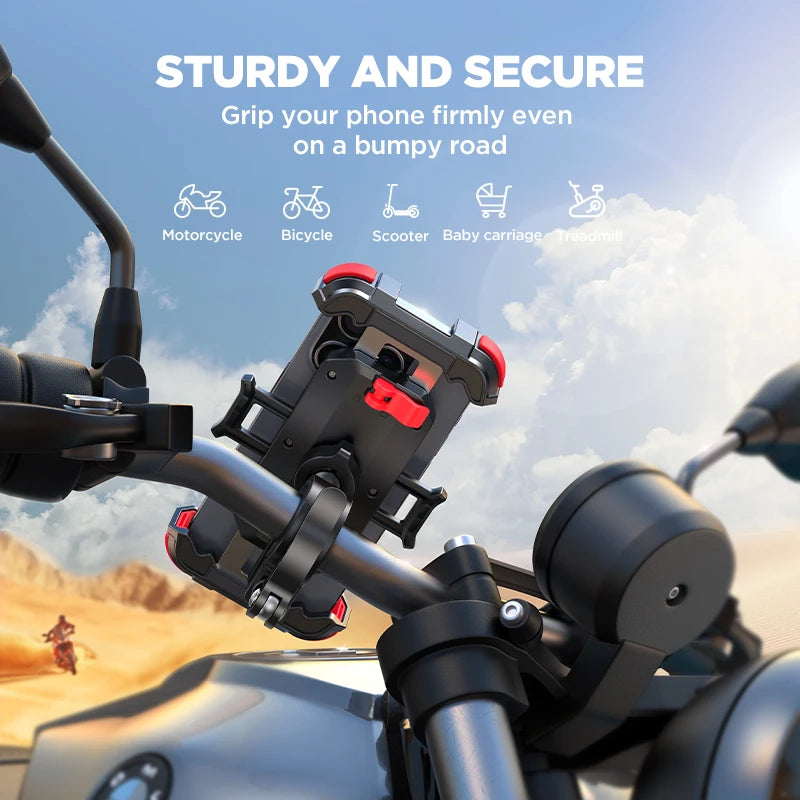 Joyroom 360° Rotating Motorcycle and Bicycle Phone Mount for Handlebar Use