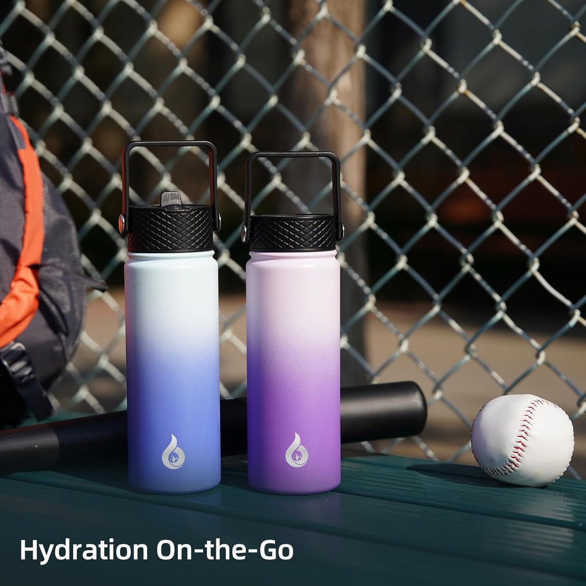 40 oz Stainless Steel Insulated Water Bottle with Straw Lid