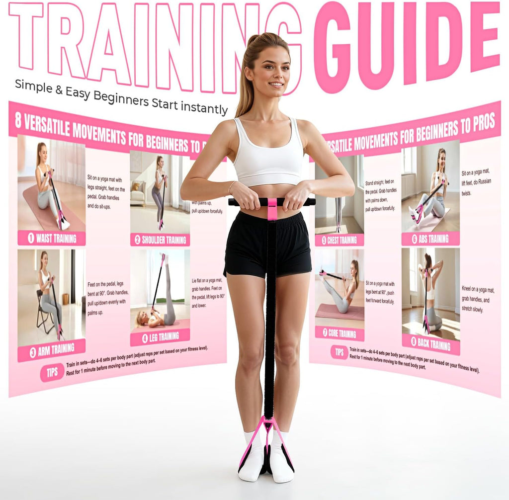 Enhanced Pedal Resistance Band with Ergonomic Handle, Durable Thickened Latex Tubes, and Soft Foam Foot Pedal for Comprehensive Core, Abdomen, Waist, Arm, and Leg Exercises, Ideal for Physical Therapy