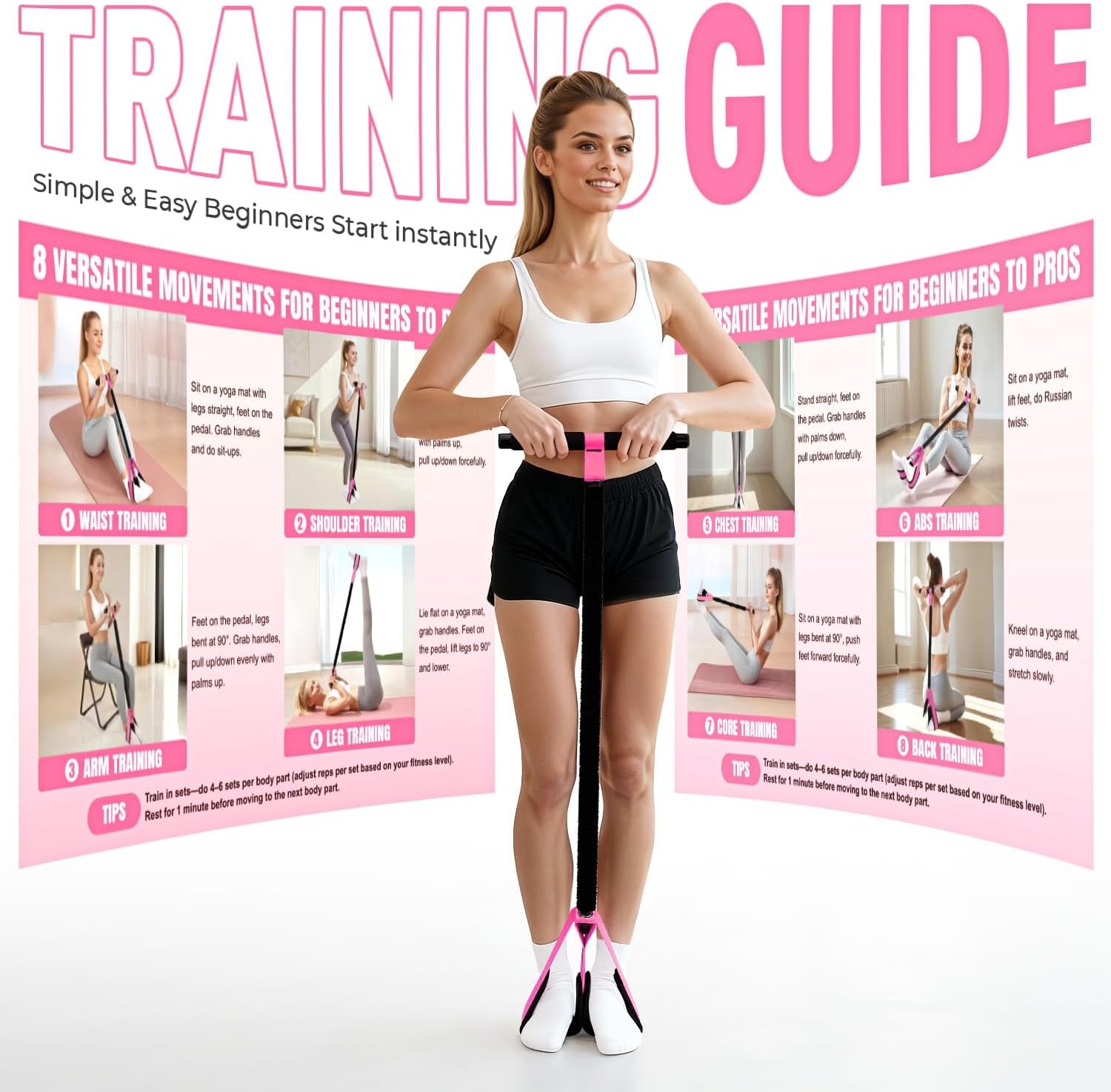 Enhanced Pedal Resistance Band with Ergonomic Handle, Durable Thickened Latex Tubes, and Soft Foam Foot Pedal for Comprehensive Core, Abdomen, Waist, Arm, and Leg Exercises, Ideal for Physical Therapy