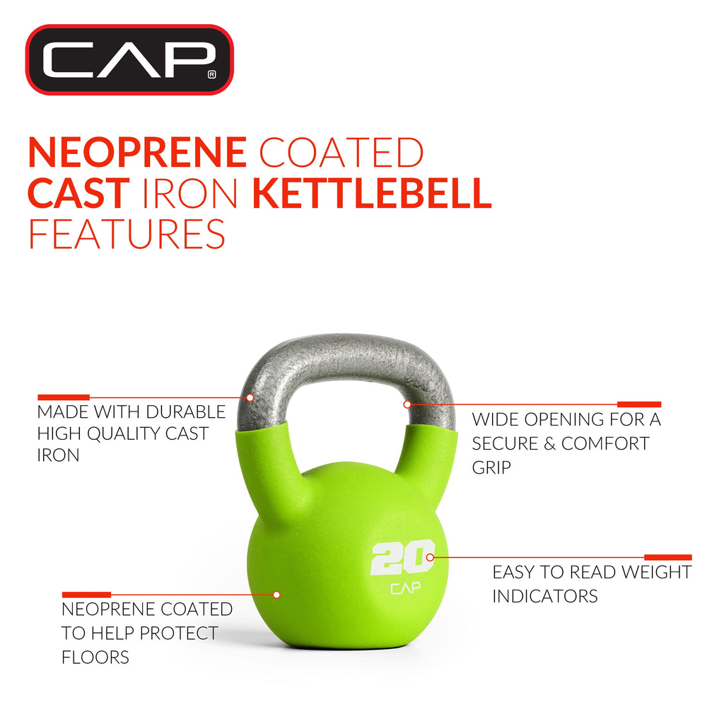 20 lb Neoprene Coated Kettlebell in Green