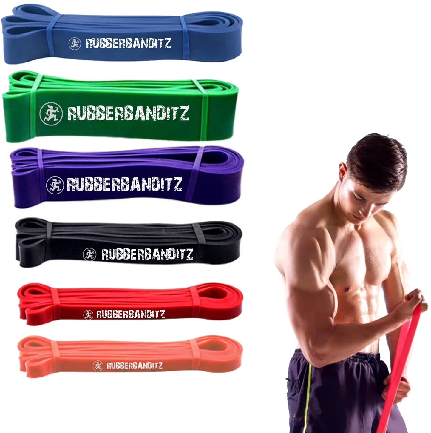41-Inch Continuous Loop Resistance Bands | Pull-Up Assist Bands (5-450 lbs | Levels #1 to #6)